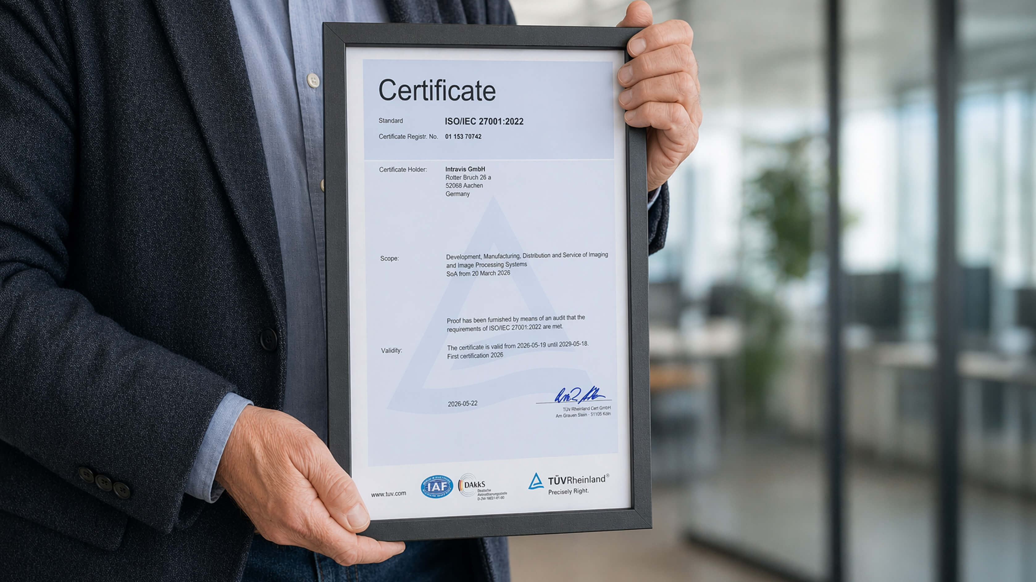 ISO27001 cerfitication for vision inspection systems